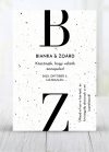 "BZ" - Esküvői köszönetkártya magpapírból
